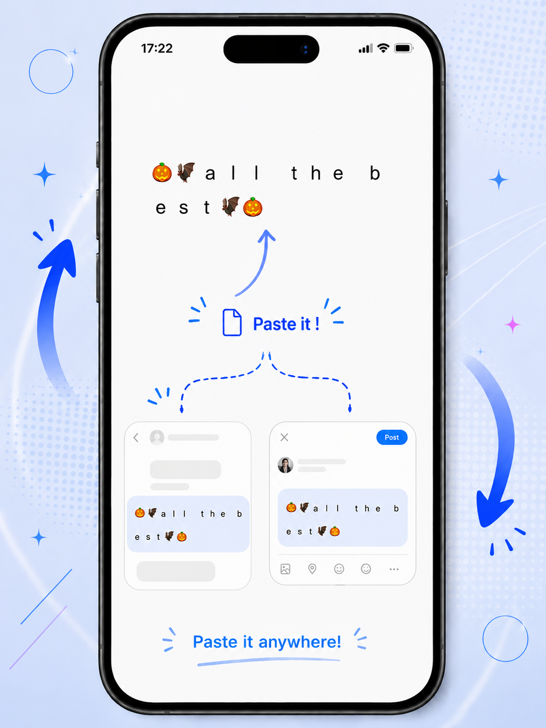 Pasting fancy text into a social media profile