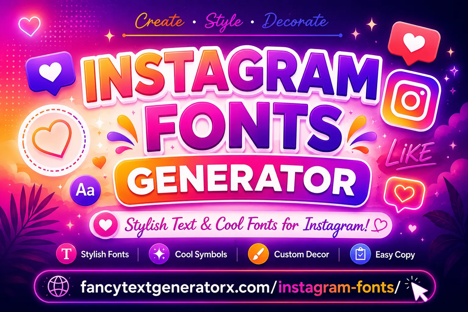 Instagram Fonts Generator for stylish bios, captions, stories and usernames